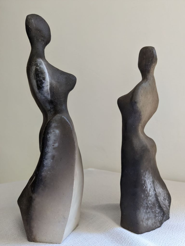 sculpture et finition enfumage raku